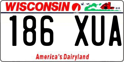 WI license plate 186XUA