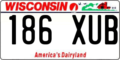 WI license plate 186XUB