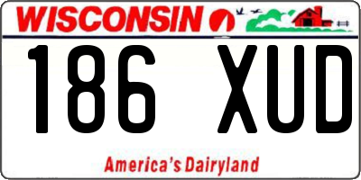 WI license plate 186XUD