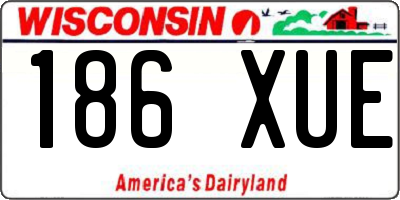 WI license plate 186XUE