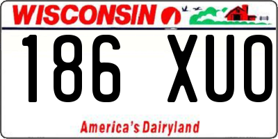 WI license plate 186XUO