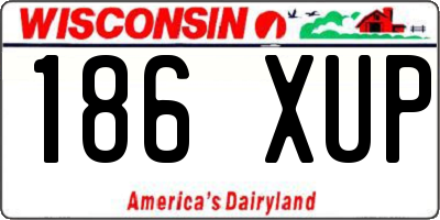 WI license plate 186XUP