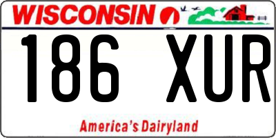 WI license plate 186XUR