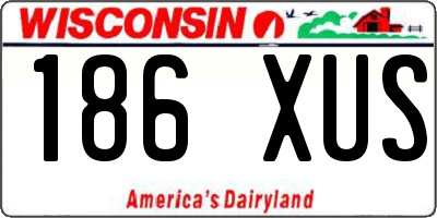 WI license plate 186XUS