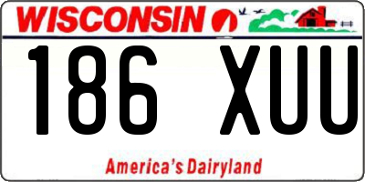 WI license plate 186XUU