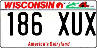 WI license plate 186XUX