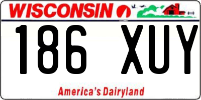 WI license plate 186XUY