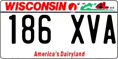 WI license plate 186XVA