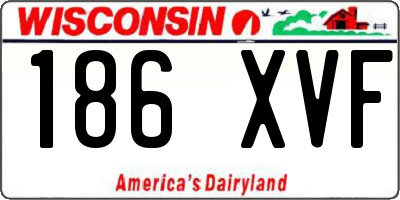 WI license plate 186XVF