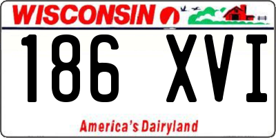 WI license plate 186XVI