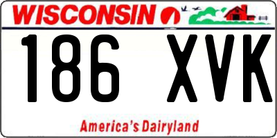WI license plate 186XVK