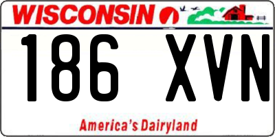 WI license plate 186XVN