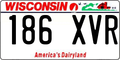 WI license plate 186XVR