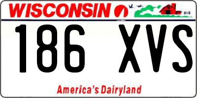 WI license plate 186XVS