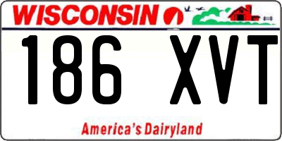 WI license plate 186XVT