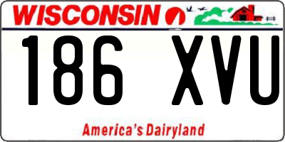 WI license plate 186XVU