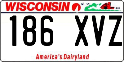 WI license plate 186XVZ