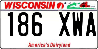 WI license plate 186XWA