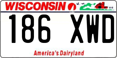 WI license plate 186XWD