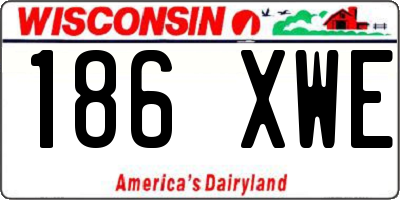 WI license plate 186XWE