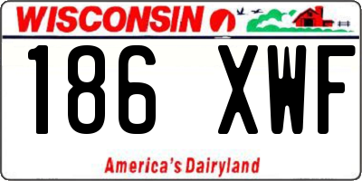 WI license plate 186XWF