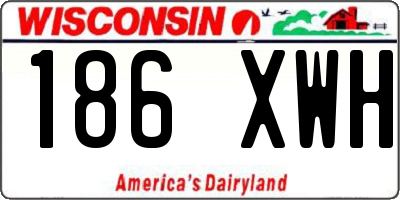 WI license plate 186XWH
