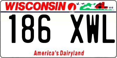 WI license plate 186XWL