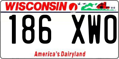 WI license plate 186XWO