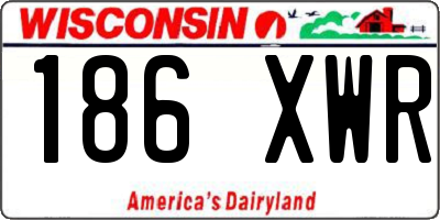 WI license plate 186XWR