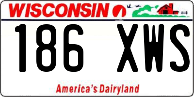 WI license plate 186XWS
