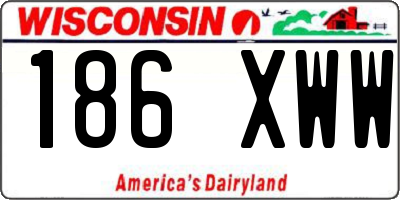 WI license plate 186XWW