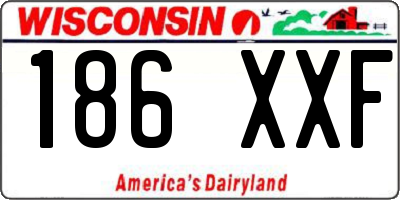 WI license plate 186XXF
