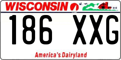 WI license plate 186XXG