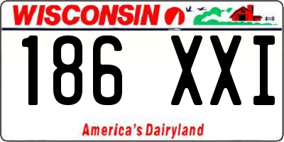 WI license plate 186XXI