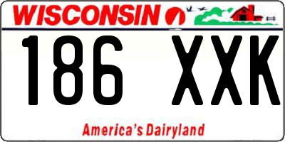 WI license plate 186XXK