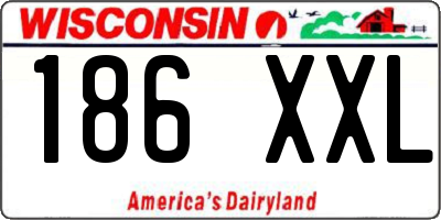 WI license plate 186XXL