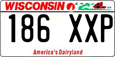 WI license plate 186XXP