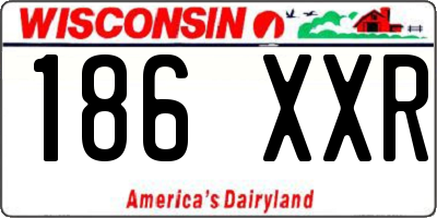 WI license plate 186XXR