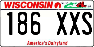 WI license plate 186XXS