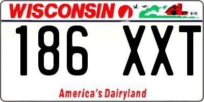 WI license plate 186XXT