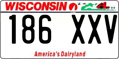 WI license plate 186XXV