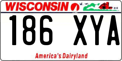 WI license plate 186XYA