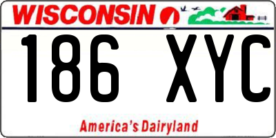 WI license plate 186XYC