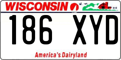 WI license plate 186XYD