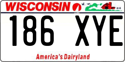 WI license plate 186XYE