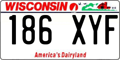 WI license plate 186XYF
