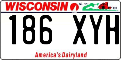 WI license plate 186XYH