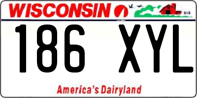WI license plate 186XYL
