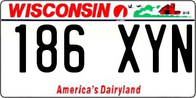 WI license plate 186XYN