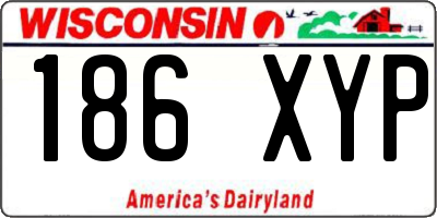 WI license plate 186XYP